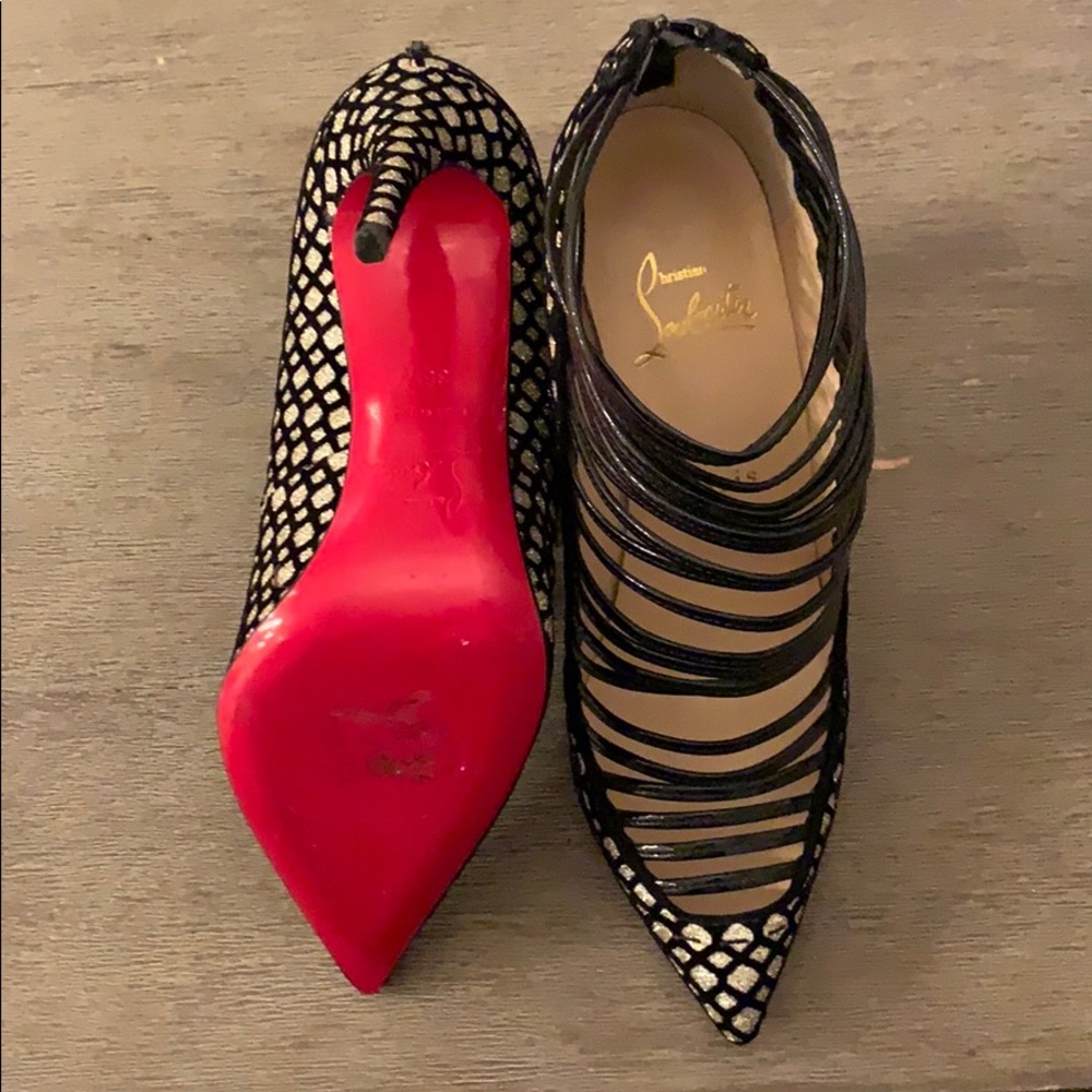 Christian Louboutin black strappy stilettos - Picture 3 of 3